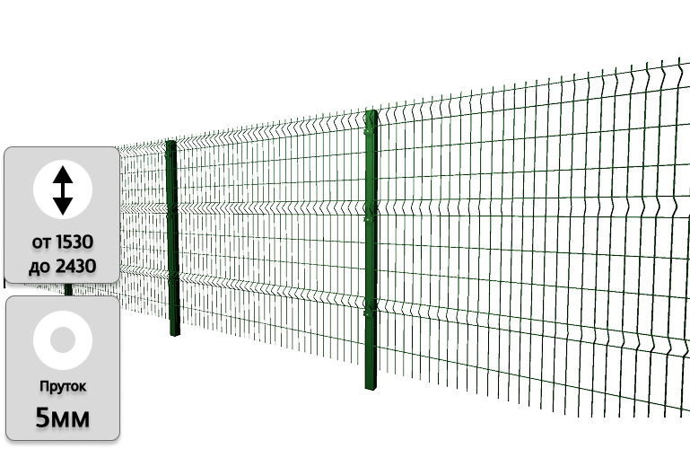 Для каких объектов подходит 3Д забор «СТАНДАРТ» с диаметром прутка 5 мм